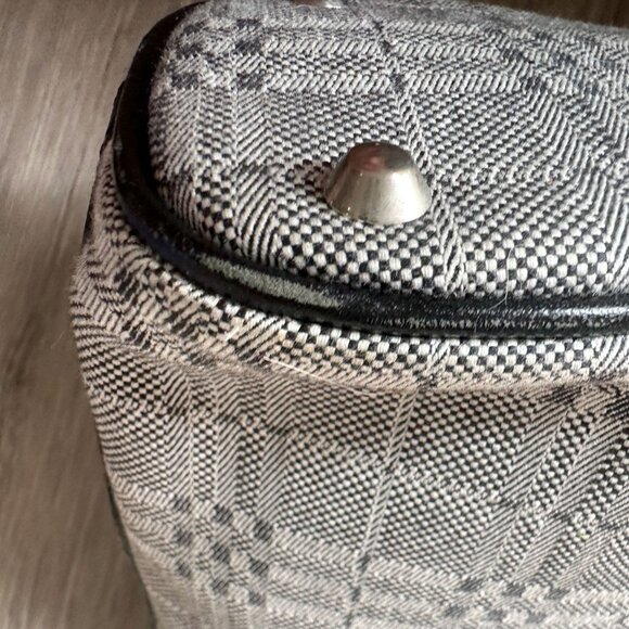Burberry  Gray Nova Check Satchel/ Tote with Black Leather Buckled Handles - Picture 12 of 16